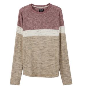 🆕 Men’s Alpha Beta Color Blocked Raglan Crewneck Sweatshirt